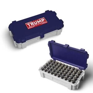 Trump MAGA 50 Round 9mm Ammo Holder - Red, White, Blue - MADE IN THE USA